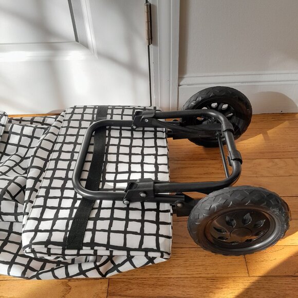 IKEA KNALLA Shopping bag on wheels, black white - Picture 7 of 16
